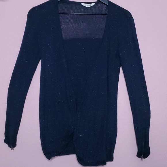 Naf Naf Paris Metallic Sparkle Navy Cardigan - Picture 2 of 15